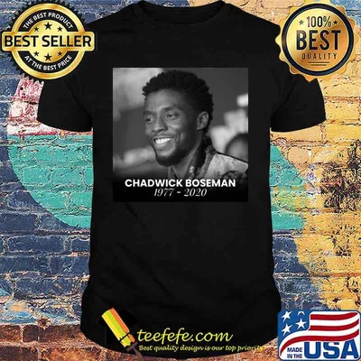 Black panther rip chadwick boseman 1977 2020 white and black picture shirt