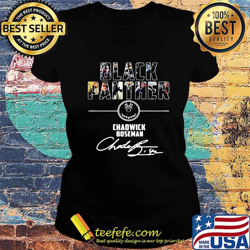 Black panther rip chadwick Boseman actor signature s Ladies tee Black panther rip chadwick Boseman actor signature s Ladies tee