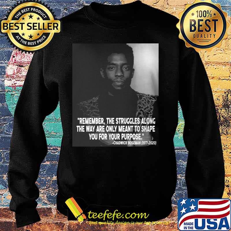 Black panther rip chadwick remember the struggles along the way are only meant to shape you for your purpose 1976 2020 s Sweater Black panther rip chadwick remember the struggles along the way are only meant to shape you for your purpose 1976 2020 s Sweater