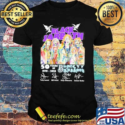 Black sabbath 50 years of 1970 2020 signatures shirt