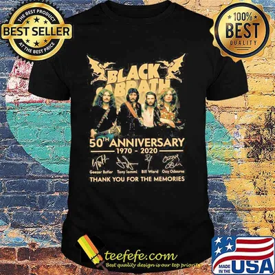 Black sabbath 50th anniversary 1970 2020 thank you for the memories signatures shirt