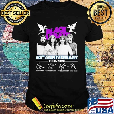 Black sabbath 52th anniversary signatures shirt