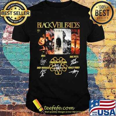 Black veil brides band members signatures shirt