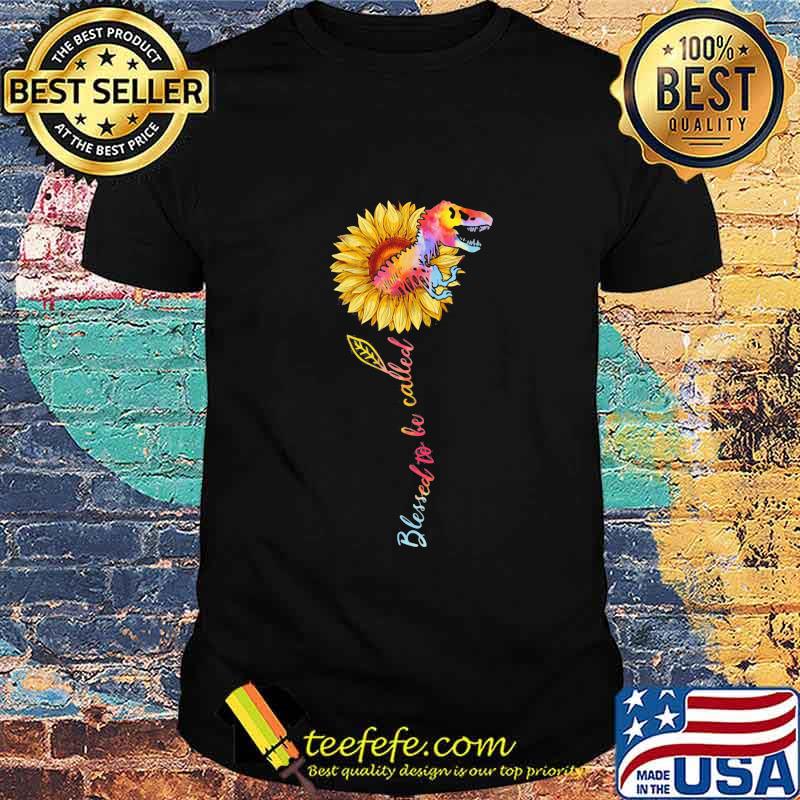Blessed to Be Called Dinosaurs And Sunflower Watercolor Shirt