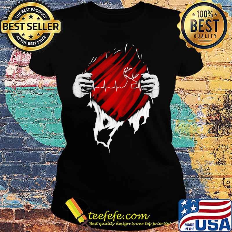 Blood insides hunting heartbeat s Ladies tee Blood insides hunting heartbeat s Ladies tee