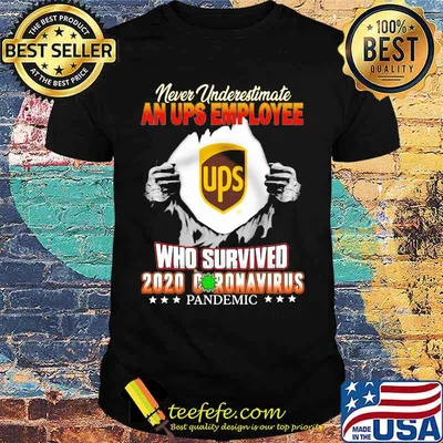 Blood insides never underestimate a ups employee who survived 2020 coronavirus pandemic shirt