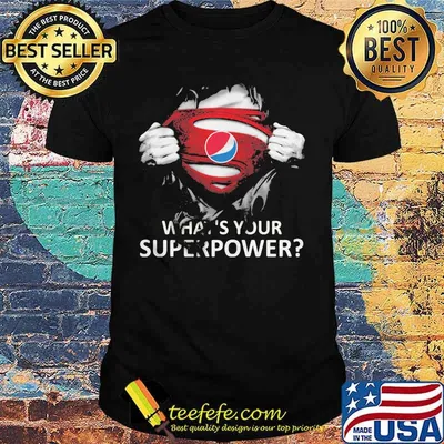 Blood insides superman pepsi what's your superpower shirt