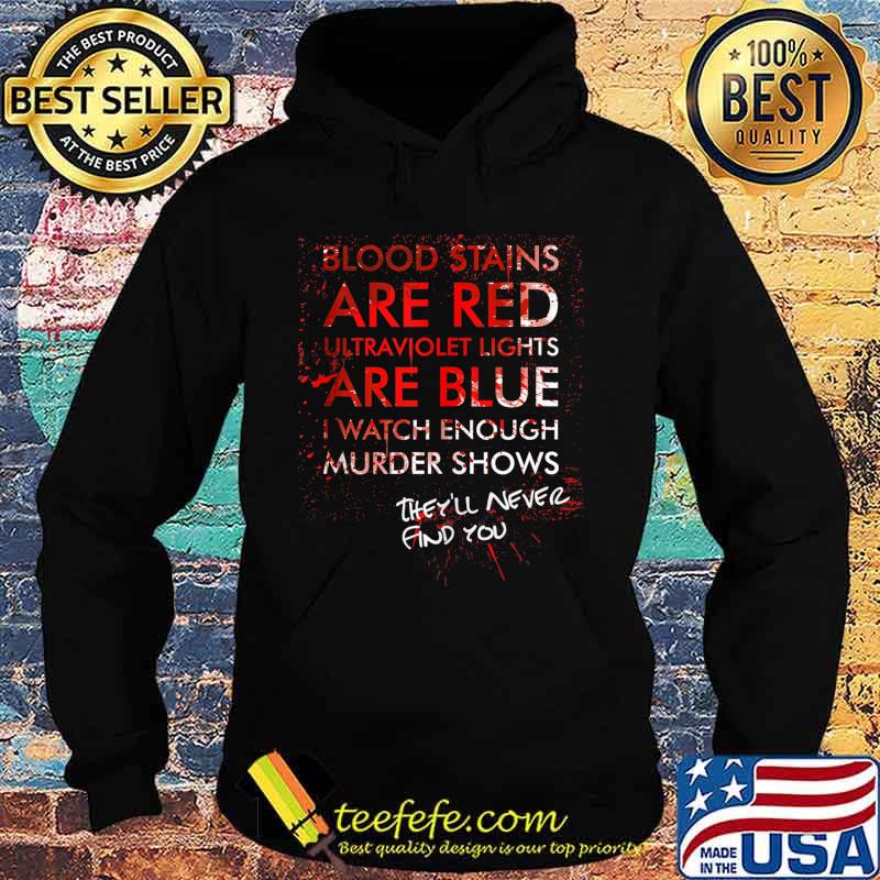 Blood Stains Are Red Ultraviolet Lights Are Blue Men & Women Tank Top Hoodie Blood Stains Are Red Ultraviolet Lights Are Blue Men & Women Tank Top Hoodie