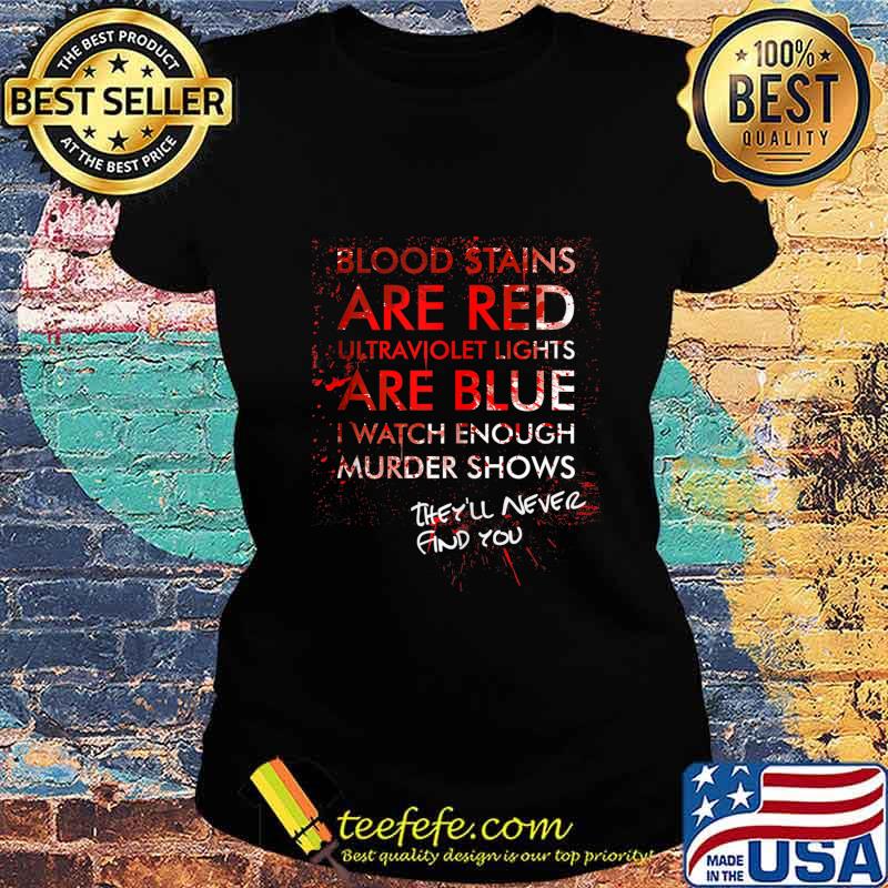 Blood Stains Are Red Ultraviolet Lights Are Blue Men & Women Tank Top Ladies tee Blood Stains Are Red Ultraviolet Lights Are Blue Men & Women Tank Top Ladies tee