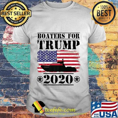Boaters For Trump 2020 Vintage American Flag Election Slogan Premium T-Shirt