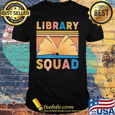 Book library squad vintage retro shirt