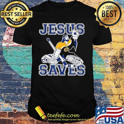Boston bruins hockey jesus saves shirt