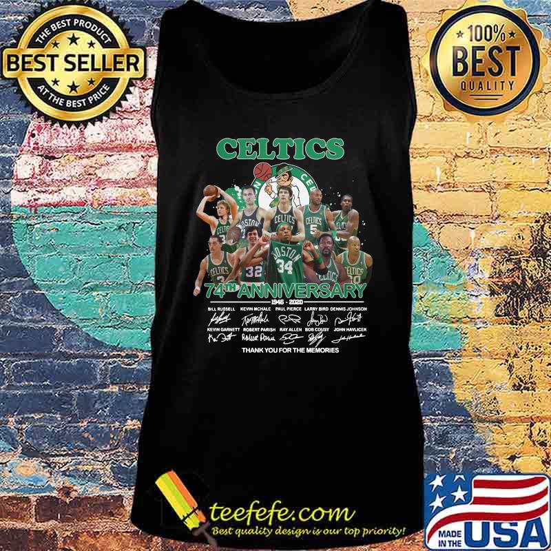 Boston celtics 74th anniversary 1946 2020 thank you for the memories signatures s Tank top Boston celtics 74th anniversary 1946 2020 thank you for the memories signatures s Tank top