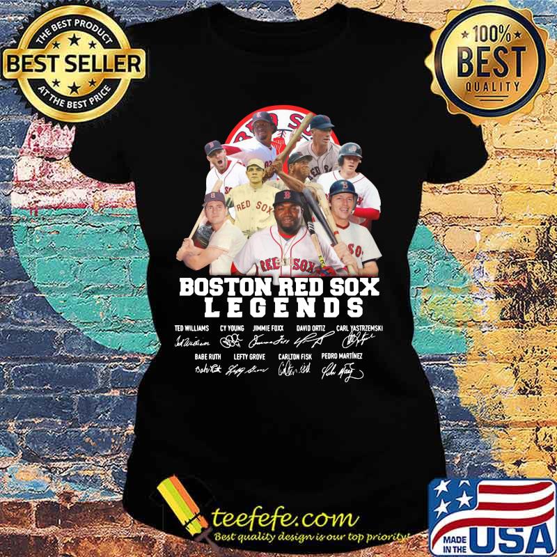 Boston red sox baseball legends players signatures s Ladies tee Boston red sox baseball legends players signatures s Ladies tee
