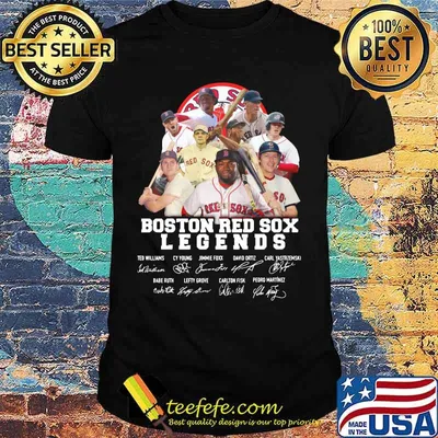 Boston red sox baseball legends players signatures shirt