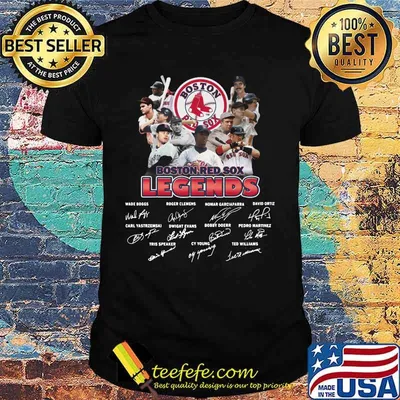 Boston red sox legends baseball signatures shirt