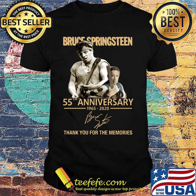 Bruce springsteen 55th anniversary 1965 2020 thank you for the memories signature shirt Bruce springsteen 55th anniversary 1965 2020 thank you for the memories signature shirt