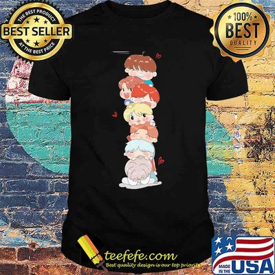 Bts band members chibi hearts shirt