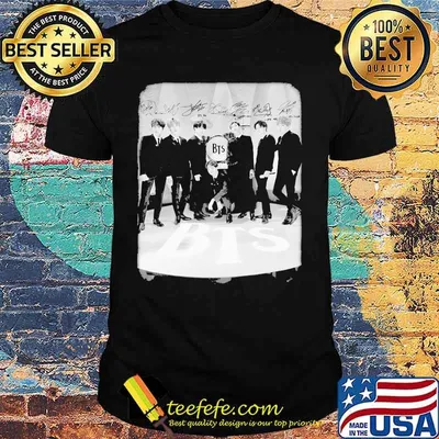 Bts band members signatures shirt