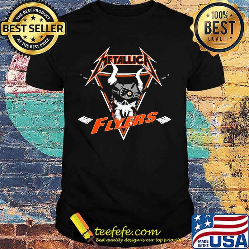 Buffalo skull metallica philadelphia flyers hockey shirt