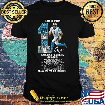 Cam newton 1 carolina panthers 2011 2019 thank you for the memories signature shirt