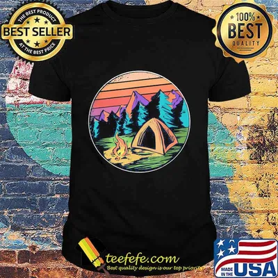 Camping mountain vintage retro shirt