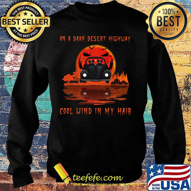 Cat driving car on a dark desert highway cool wind in my hair moon s Sweater Cat driving car on a dark desert highway cool wind in my hair moon s Sweater