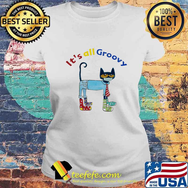 Cat Mask It's all Groovy s Laides tee Cat Mask It's all Groovy s Laides tee