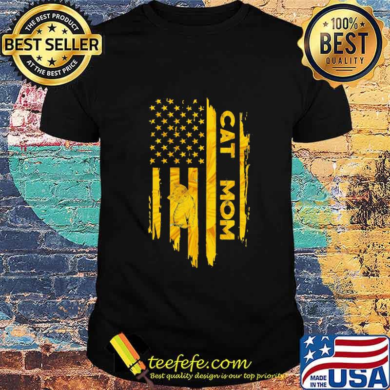 Cat Mom American Flag Independence Day Shirt