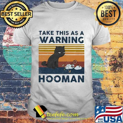 Cat Take this as a warning hooman Vintage retro shirt