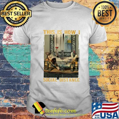 Cat this is how i social distance shirt