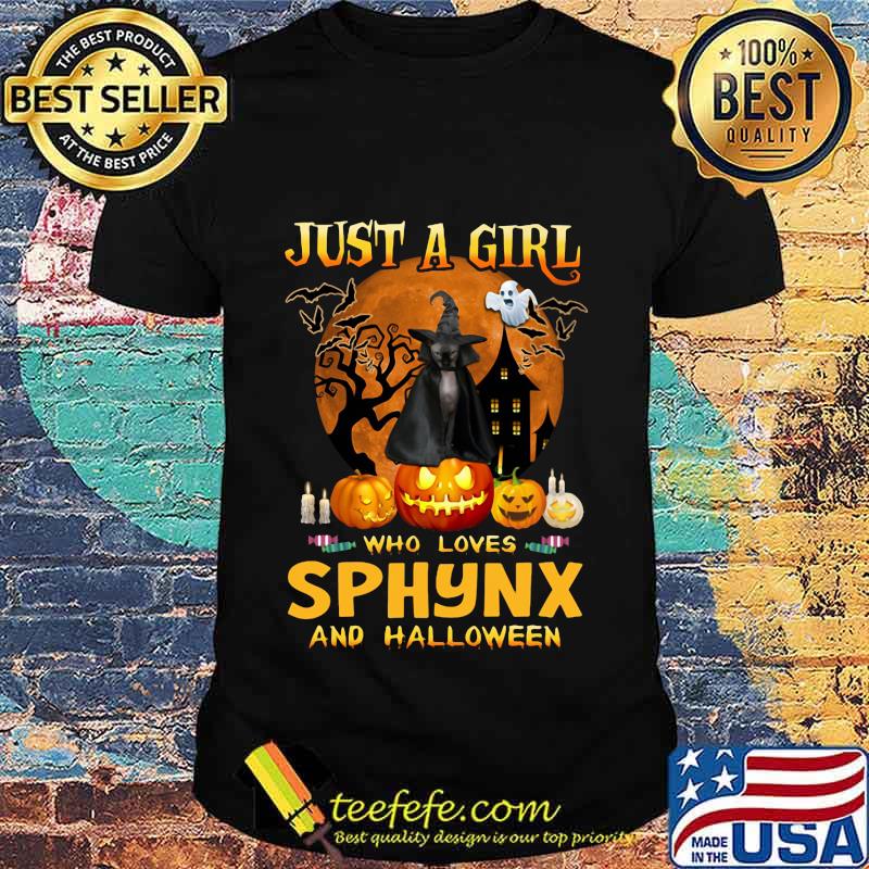 Cat witch just a girl who loves sphynx and halloween shirt
