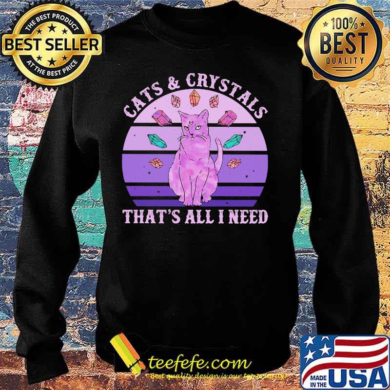 Cats and crystals that's all i need vintage retro s Sweater Cats and crystals that's all i need vintage retro s Sweater