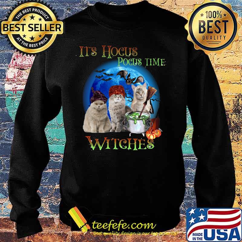 CATS HALLOWEEN IT'S HOCUS POCUS TIME WITCHES SHIRT Sweater CATS HALLOWEEN IT'S HOCUS POCUS TIME WITCHES SHIRT Sweater