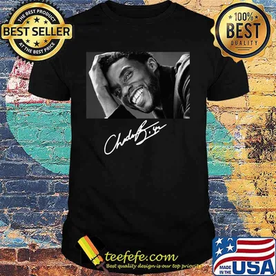 Chadwick cast black panther signature shirt