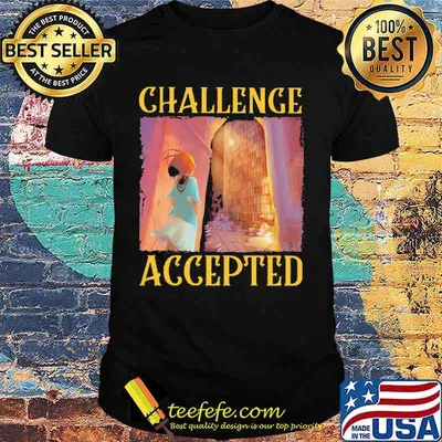 Challenge Accepted Girl in library shirt