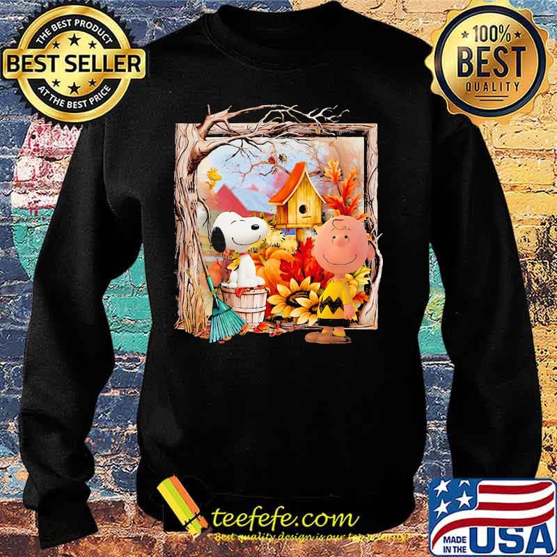Charlie brown and snoopy fall maple leaves sunflowers s Sweater Charlie brown and snoopy fall maple leaves sunflowers s Sweater