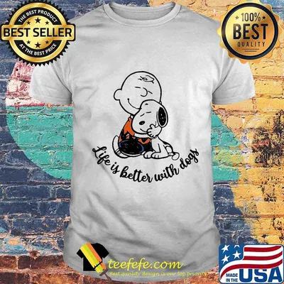 Charlie brown and snoopy life is better with dogs shirt