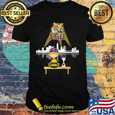 Charlie brown and snoopy lsu tigers football shirt