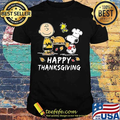 Charlie brown snoopy and woodstock happy thanksgiving shirt