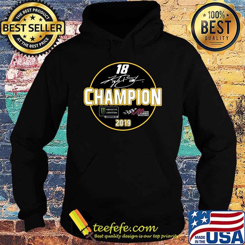 Checkered flag kyle busch 18 champion joe gibbs racing 2019 signature s Hoodie Checkered flag kyle busch 18 champion joe gibbs racing 2019 signature s Hoodie