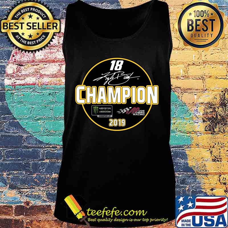 Checkered flag kyle busch 18 champion joe gibbs racing 2019 signature s Tank top Checkered flag kyle busch 18 champion joe gibbs racing 2019 signature s Tank top
