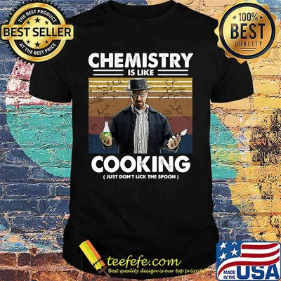 Chemistry is like cooking just don't lick the spoon vintage retro black shirt