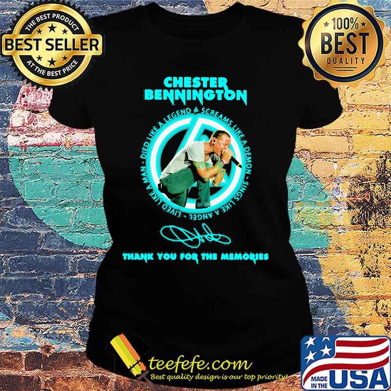 Chester bennington thank you for the memories signature s Ladies tee Chester bennington thank you for the memories signature s Ladies tee