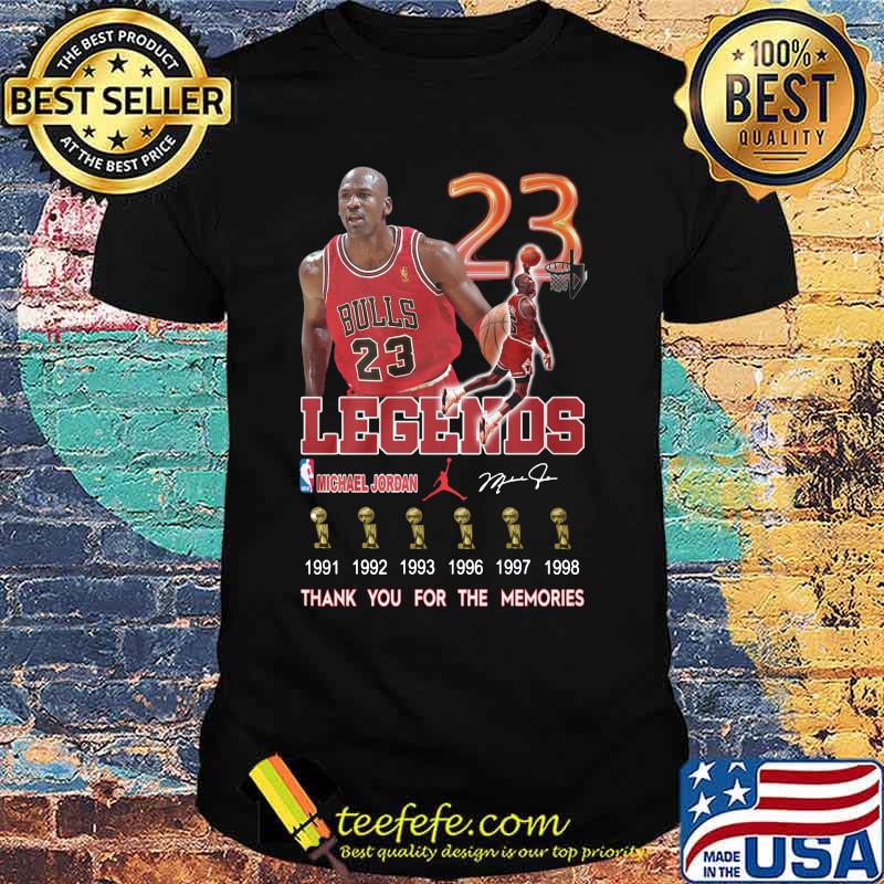 Chicago bulls legends 23 michael jordan champions thank you for the memories signature shirt