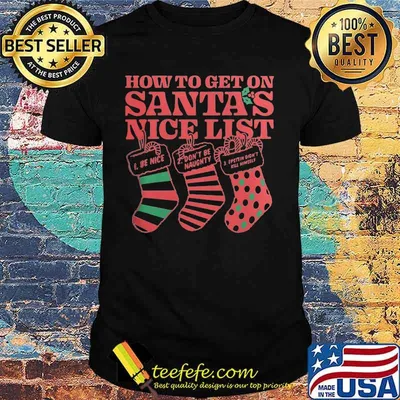 Christmas how to get on santa's nice list be nice don't be naught estein didn't kil himself shirt