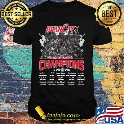 Cincinnati bearcats birmingham bowl champions signatures shirt