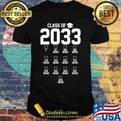 Class of 2033 Grow With Me, With Space For Checkmarks T-Shirt