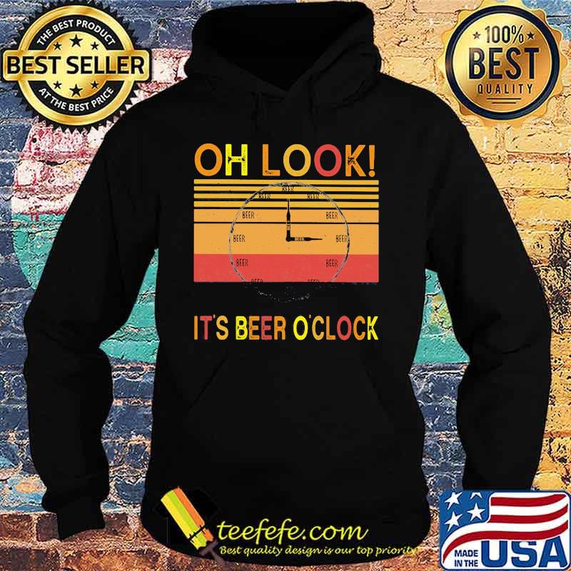 Clock OH Look It's Beer O'clock Vintage Retro s Hoodie Clock OH Look It's Beer O'clock Vintage Retro s Hoodie