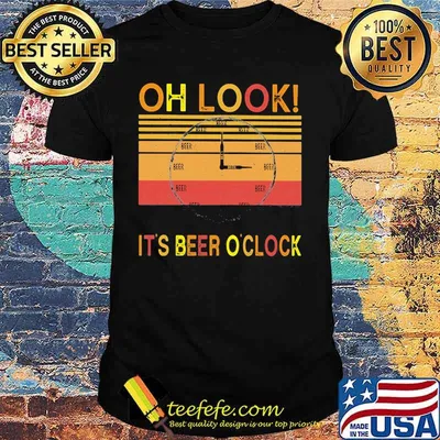 Clock OH Look It's Beer O'clock Vintage Retro shirt